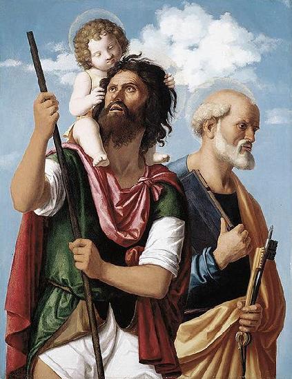 CIMA da Conegliano St Christopher with the Infant Christ and St Peter